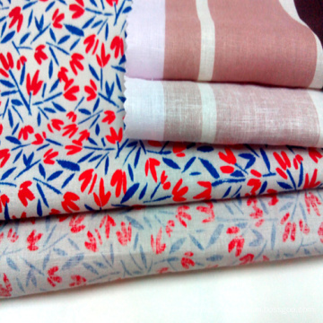 Linen55%/Cotton45% Printed Garment / Home Textile Fabric